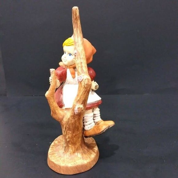 12" VTG Girl Sitting In Blossom Tree Figurine - Picture 5 of 8